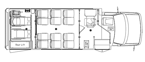 13 passenger 2 wc